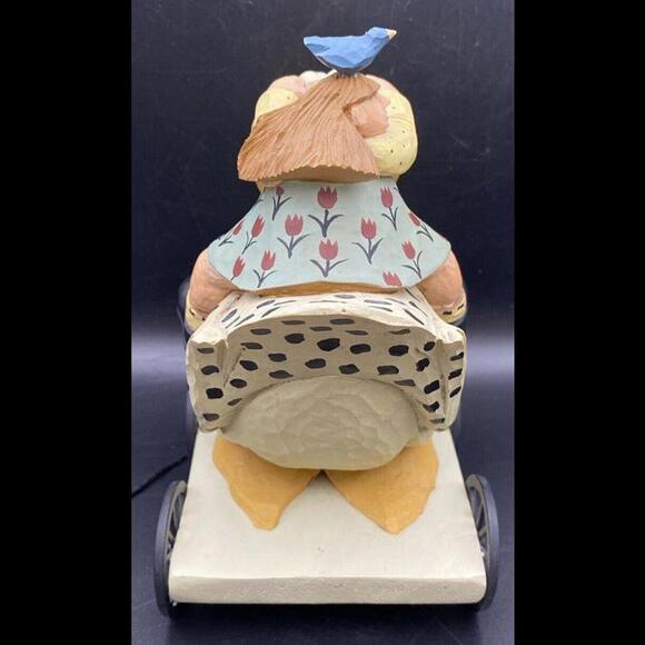 Williraye Studios Folk Art ~ 7" EGG HUNT Pull Toy (Girl on Chicken) ~  WW7502 - Picture 8 of 9